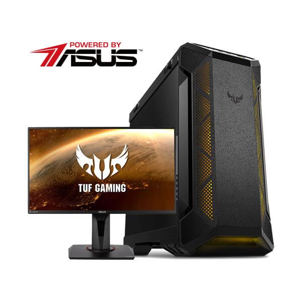 AMD Gamers TUF Series Pre build PC I Powered by ASUS (Ryzen 5 5500, PRIME B550M-K, AG400 LED 120mm cooler, 8GB DDR4 3200MHz, 512GB M.2 NVMe SSD, TUF Gaming GeForce GTX 1660 Super OC, TUF Gaming 550B SMPS, VZ24EHE - 24 Inch Monitor, Prime AP201 Black)