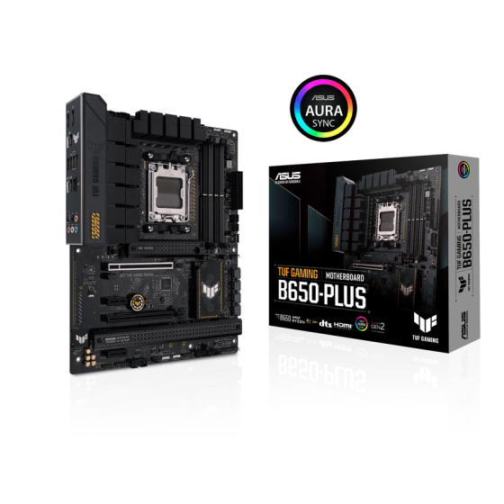 ASUS  TUF GAMING B650-PLUS AMD Ryzenâ„¢ AM5 ATX Motherboard, 14 power stages, PCIeÂ® 5.0 M.2 support, DDR5 memory, 2.5 Gb Ethernet, USB4Â® support and Aura Sync