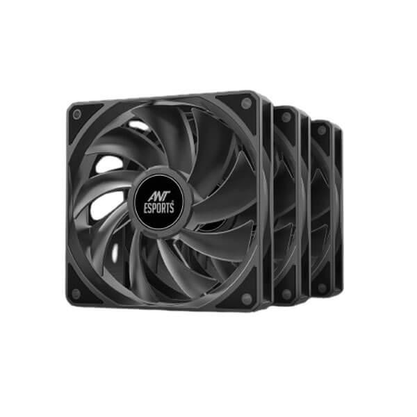 ANT ESPORTS DARKFLOW BLACK CABINET FAN (TRIPLE PACK)