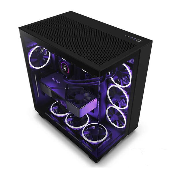 NZXT H9 Flow (ATX) Mid Tower Cabinet With Tempered Glass Side Panel (Black)