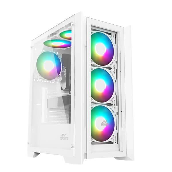 ANT ESPORTS ICE-170TG (ATX) MID TOWER CABINET WITH TEMPERED GLASS SIDE PANEL (WHITE)