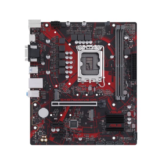 ASUS EX-B760M-V5 D4 IntelÂ® B760 (LGA 1700) mATX DDR4 Motherboard with PCIeÂ® 4.0, 8 power stages, Realtek 2.5 Gb Ethernet, HDMIÂ®, USB 3.2 Gen 1, luminous anti-moisture coating and Lightning Boot