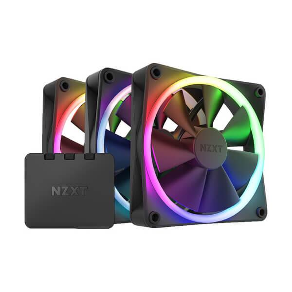 NZXT F120 RGB Core - 120mm PWM RGB Black Cabinet Fan with RGB Controller (Triple Pack)