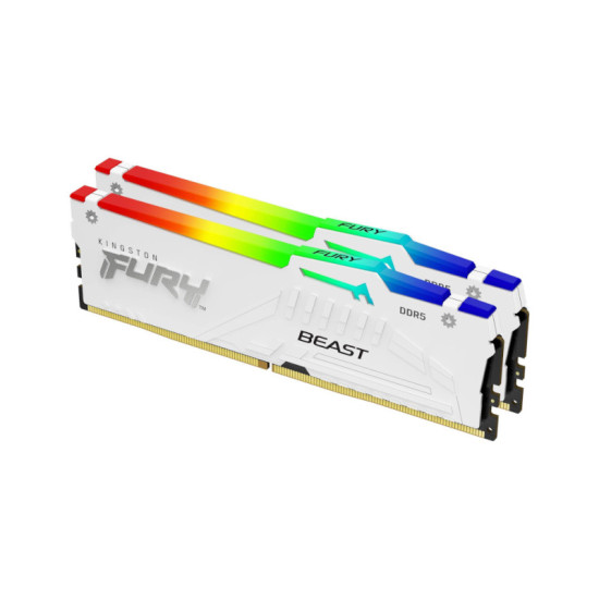 KINGSTON FURY BEAST RGB 32GB (2X16GB) 6000MHZ DDR5 CL30 MEMORY - WHITE