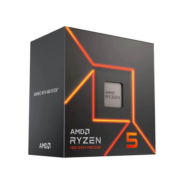 AMD Ryzen 5 7600 Processor with Radeon Graphics (6 Cores 12 Threads with Max Boost Clock of up to 5.1GHz, Base Clock of 3.8GHz, AM5 Socket and 38MB Cache Memory)