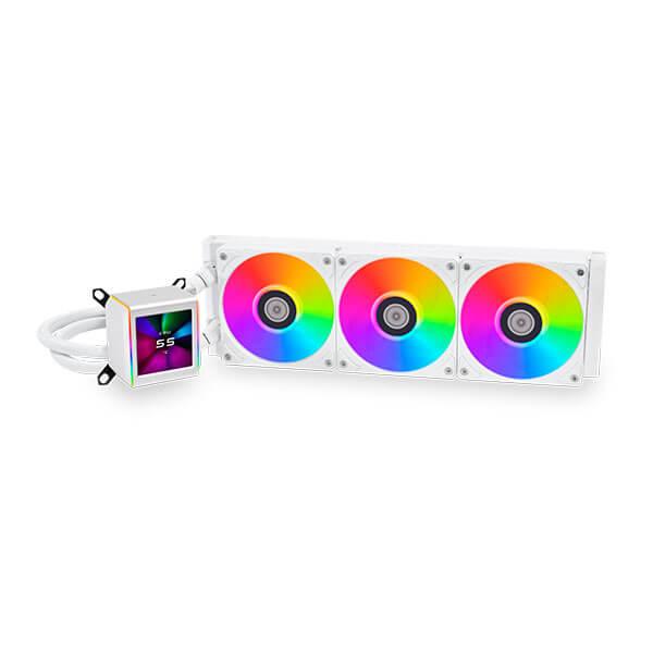 LIAN LI GALAHAD II LCD ARGB ALL IN ONE 360MM CPU LIQUID COOLER (WHITE)