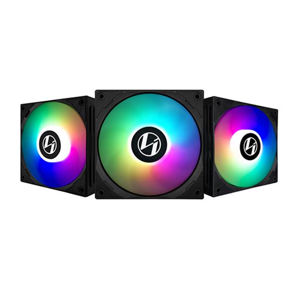 Lian Li ST120 RGB Black - 120mm PWM ARGB Cabinet Fan With ARGB Controller (Triple Pack)