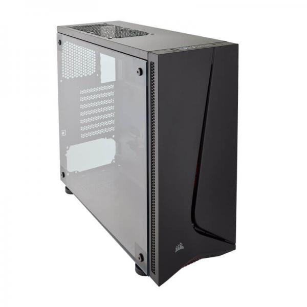 Corsair Spec-05 Red LED (ATX) Mid Tower Cabinet With Transparent Side Panel (Black)