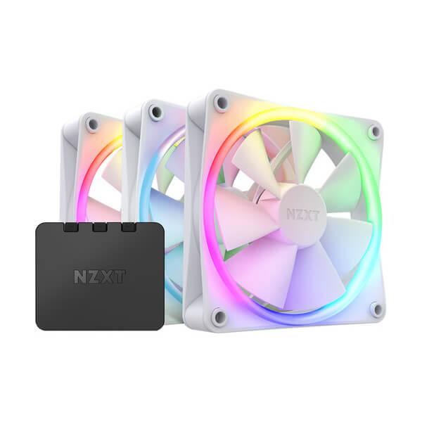 NZXT F120 RGB Core - 120mm PWM RGB White Cabinet Fan with RGB Controller (Triple Pack)