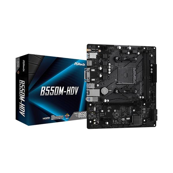 ASRock B550M-HDV Motherboard (AMD Socket AM4/Ryzen 5000, 4000G and 3000 Series CPU/Max 64GB DDR4 4600MHz Memory)