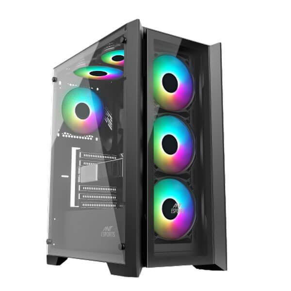 ANT ESPORTS ICE-170TG (ATX) MID TOWER CABINET WITH TEMPERED GLASS SIDE PANEL (BLACK)