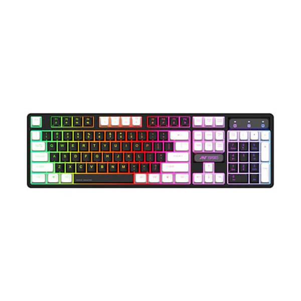 Ant Esports MK1450 Pro Gaming Keyboard Membrane Key Switches with RGB Backlight (Black-White)