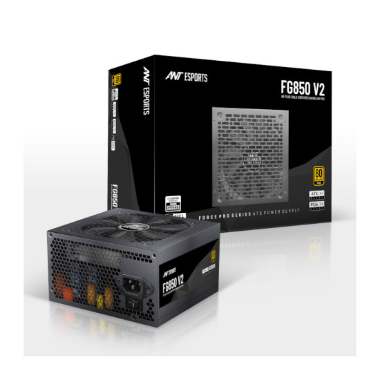 ANT ESPORTS FG850 V2 - 80 PLUS GOLD CERTIFIED 850 WATT FULL-MODULAR POWER SUPPLY