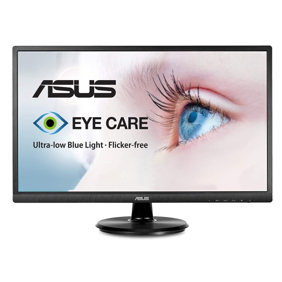 ASUS VA249HE Eye Care Monitor - 23.8 inch with 178° Wide Viewing Angle, Full HD 1080p, Flicker Free, Blue Light Filter, Anti Glare, HDMI