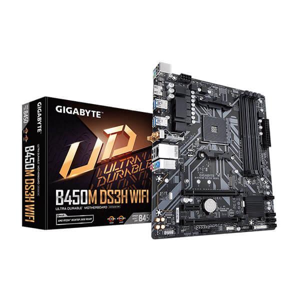 GIGABYTE B450M DS3H WiFi Motherboard (Amd Socket AM4/Ryzen 2nd Gen Series CPU/Max 64GB DDR4-3600MHz Memory)