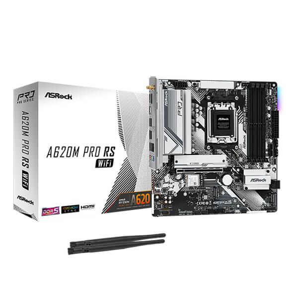 ASROCK A620M PRO RS WIFI MOTHERBOARD (AMD SOCKET AM5/RYZEN 7000 SERIES CPU/MAX 192GB DDR5 6200MHZ ME....