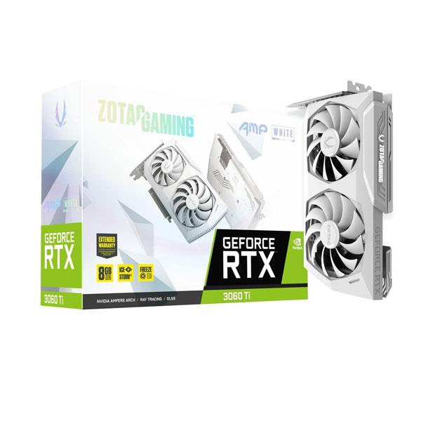 ZOTAC GAMING GeForce RTX 3060 Ti AMP White Edition LHR Graphic Card ZT-A30610F-10PLHR