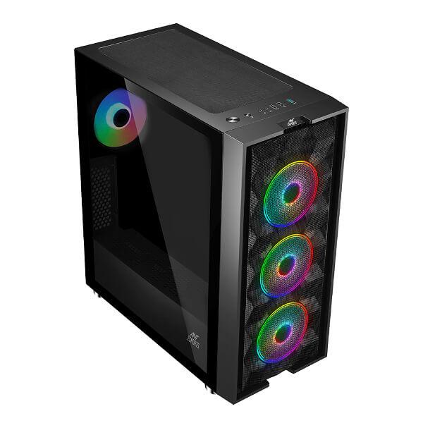 ANT ESPORTS ICE-521MT AUTO RGB CABINET (BLACK)