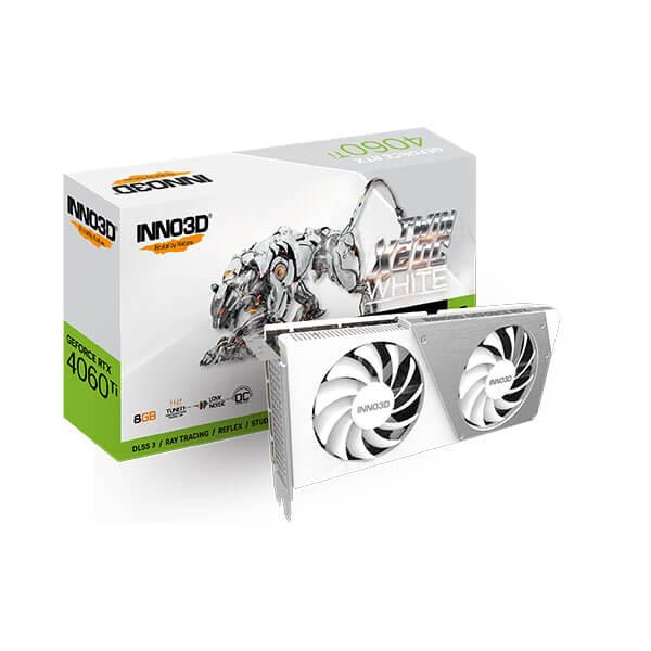 Inno3D GeForce RTX 4060 Ti 8GB TWIN X2 GDDR6 Graphic Card White N406T2-08D6X-171153W
