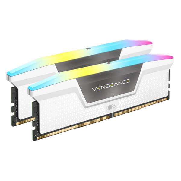 CORSAIR VENGEANCE RGB 32GB (16GBX2) DDR5 6400MHZ RAM (WHITE)