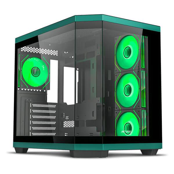 ANT ESPORTS CRYSTAL X11 ARGB (ATX) MID TOWER CABINET (GREEN)