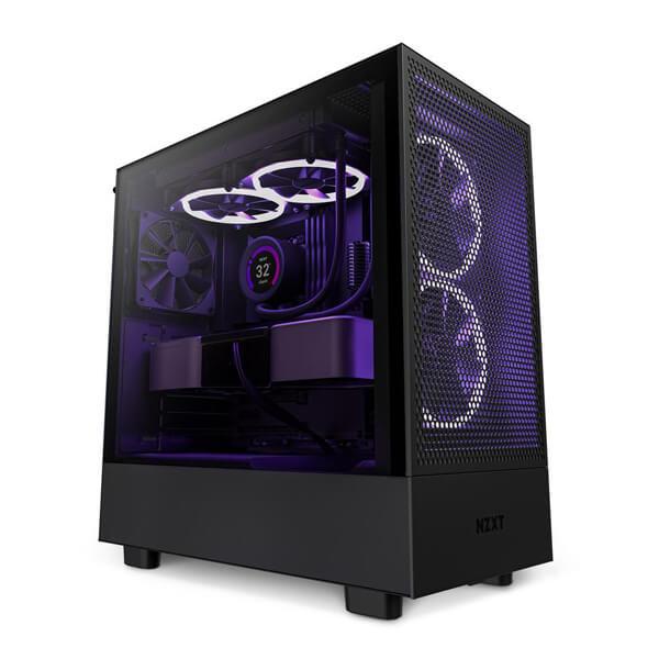 NZXT H5 Flow (E-ATX) Mid Tower Cabinet With Tempered Glass Side Panel (Black)