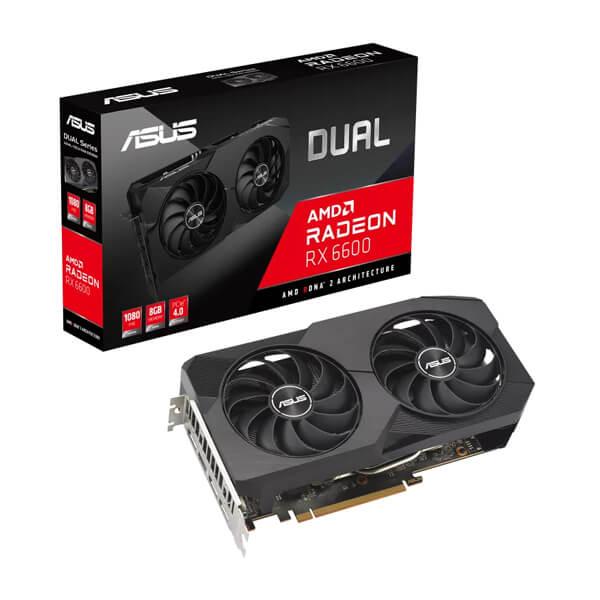 Asus Dual Radeon RX 6600 8GB GDDR6 128-bit Gaming Graphics Card